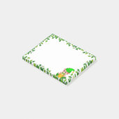 かわいい緑のエルフと緑の葉のフレーム ポストイット (アングル)