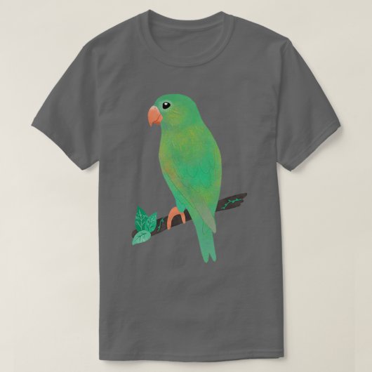 かわいい緑のオウムの野生動物 Tシャツ (デザイン正面)