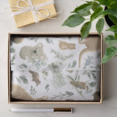 かわいい緑のオーストラリアの動物の少年ベビー誕生日 薄葉紙 (ギフト)