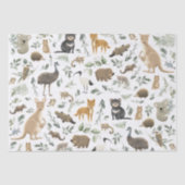 かわいい緑のオーストラリアの動物の少年ベビー誕生日 薄葉紙 (正面)