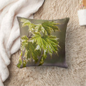 かわいい緑のカエデの枝葉小 クッション (ブランケット)