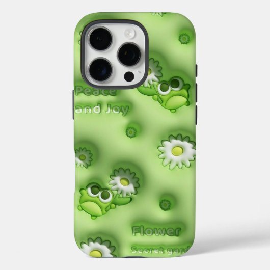 かわいい緑のカエルとデイジーのスマホケース 💚🐸🌼 Case-Mate iPhoneケース (裏面)