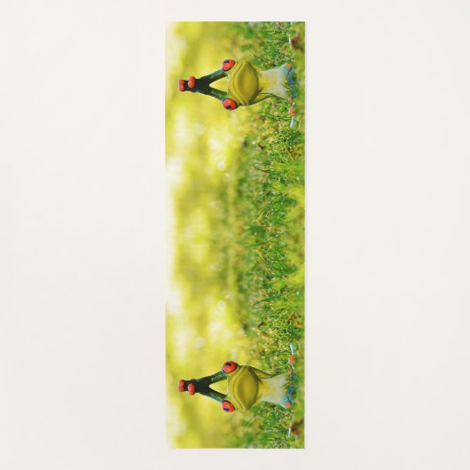 かわいい緑のカエルモダン瞑想 ヨガマット (正面)