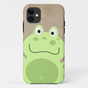 かわいい緑のカエル素朴、笑顔のフロギー iPhone 11 ケース