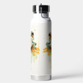 かわいい緑のカエル ウォーターボトル (左面)