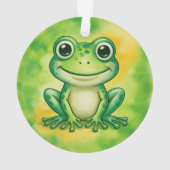 かわいい緑のカエル オーナメント (裏面)