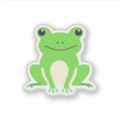 かわいい緑のカエル シール (正面)