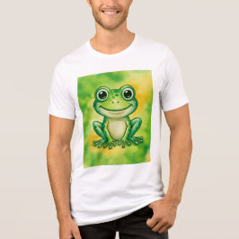 かわいい緑のカエル トライブレンドTシャツ