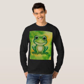 かわいい緑のカエル Tシャツ (正面フル)