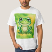 かわいい緑のカエル Tシャツ (正面)