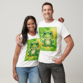 かわいい緑のカエル Tシャツ (ユニセックス)