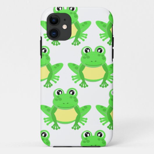 かわいい緑のカガエルのパターンかわいい Case-Mate iPhoneケース (裏面)