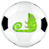 かわいい緑のカメレオン サッカーボール (回転)
