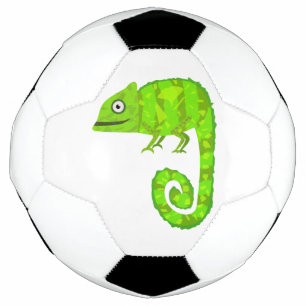 かわいい緑のカメレオン サッカーボール