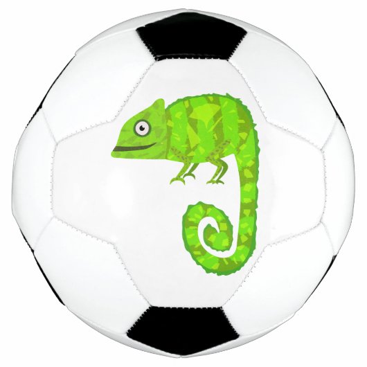 かわいい緑のカメレオン サッカーボール (正面)