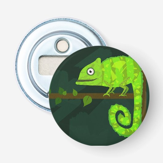 かわいい緑のカメレオン 栓抜き (正面)