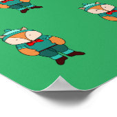 かわいい緑のキツネ ポスター (角)