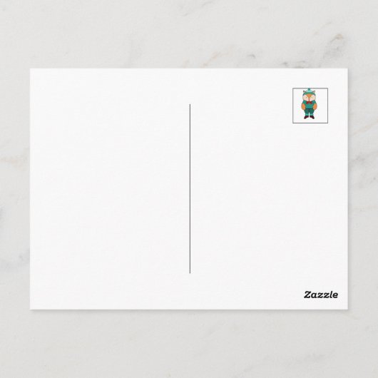 かわいい緑のキツネ ポストカード (裏面)