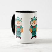 かわいい緑のキツネ マグカップ (正面左)