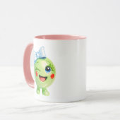 かわいい緑のキャラクターイラスト マグカップ (正面左)