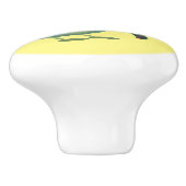 かわいい緑のクリケット昆虫漫画イラストレーション セラミックノブ (側面)