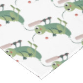 かわいい緑のクリケット昆虫漫画イラストレーション テーブルクロス (アングル)