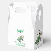 かわいい緑のクリケット昆虫漫画イラストレーション フェイバーボックス (オープン)