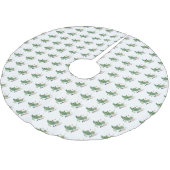 かわいい緑のクリケット昆虫漫画イラストレーション ブラッシュドポリエステルツリースカート (アングル)