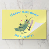 かわいい緑のクリケット昆虫漫画イラストレーション ペーパーパッド (折り畳み)