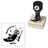 かわいい緑のクリケット昆虫漫画イラストレーション ラバースタンプ (押印)