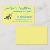 かわいい緑のクリケット昆虫漫画イラストレーション 名刺 (正面/裏面)