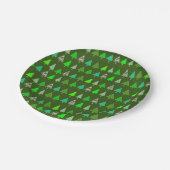 かわいい緑のクリスマスツリー ペーパープレート (アングル)