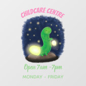 かわいい緑のグローの虫の漫画イラストレーション ウィンドウサイン (シート)