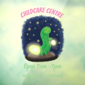 かわいい緑のグローの虫の漫画イラストレーション ウィンドウサイン (シート3)