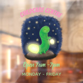 かわいい緑のグローの虫の漫画イラストレーション ウィンドウサイン (シート2)