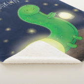 かわいい緑のグローの虫の漫画イラストレーション シェルパブランケット (3/4)