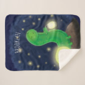 かわいい緑のグローの虫の漫画イラストレーション シェルパブランケット (正面(横))