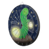 かわいい緑のグローの虫の漫画イラストレーション ダーツボード (正面右)