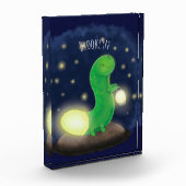 かわいい緑のグローの虫の漫画イラストレーション フォトブロック (左)