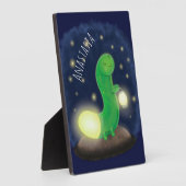 かわいい緑のグローの虫の漫画イラストレーション フォトプラーク (側面)