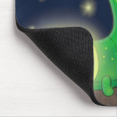 かわいい緑のグローの虫の漫画イラストレーション マウスパッド (コーナー)