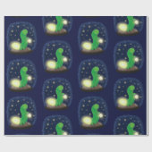 かわいい緑のグローの虫の漫画イラストレーション ラッピングペーパー (フラット)