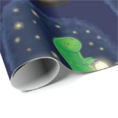 かわいい緑のグローの虫の漫画イラストレーション ラッピングペーパー (ロールコーナー)