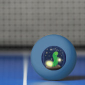 かわいい緑のグローの虫の漫画イラストレーション 卓球ボール (ネット)