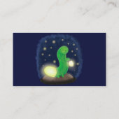 かわいい緑のグローの虫の漫画イラストレーション 名刺 (裏面)