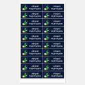 かわいい緑のグローの虫の漫画パーソナライズされた ラベル (シート)