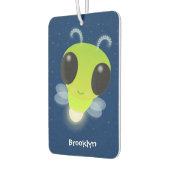 かわいい緑のグローブバグ蛍の漫画イラストレーション カーエアーフレッシュナー (左)