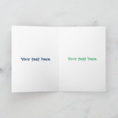 かわいい緑のグローブバグ蛍の漫画イラストレーション カード (内部)