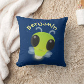 かわいい緑のグローブバグ蛍の漫画イラストレーション クッション (ブランケット)