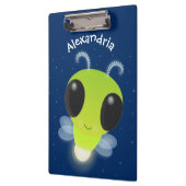 かわいい緑のグローブバグ蛍の漫画イラストレーション クリップボード (左)